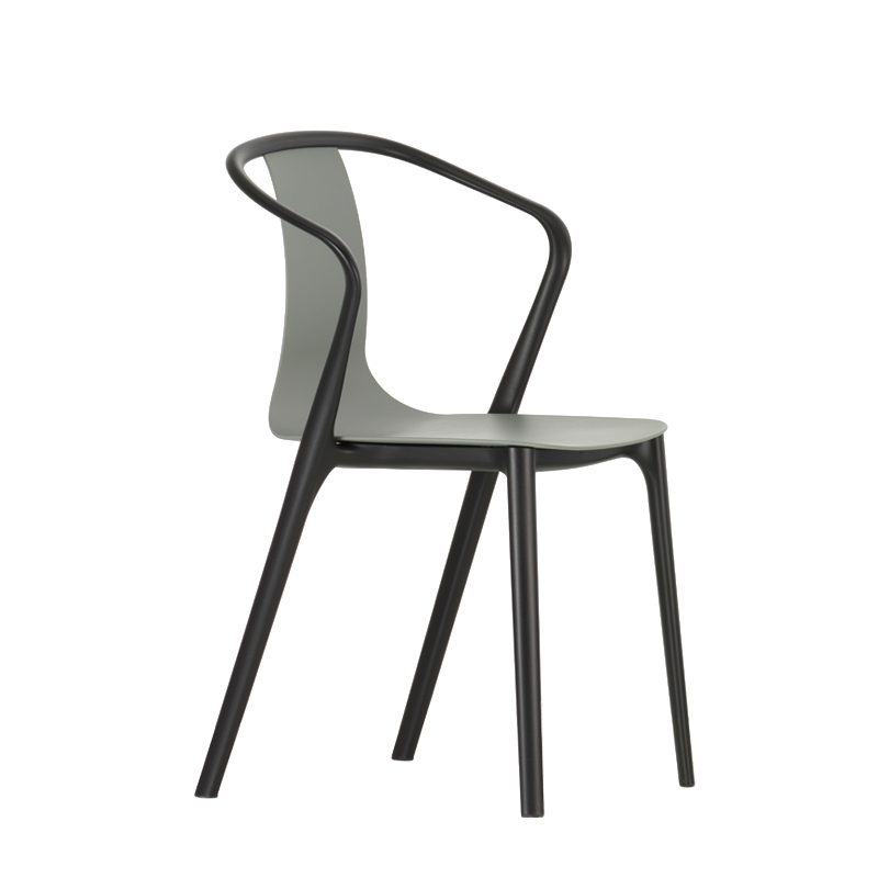 Chaise BELLEVILLE ARMCHAIR plastique Gris mousse VITRA