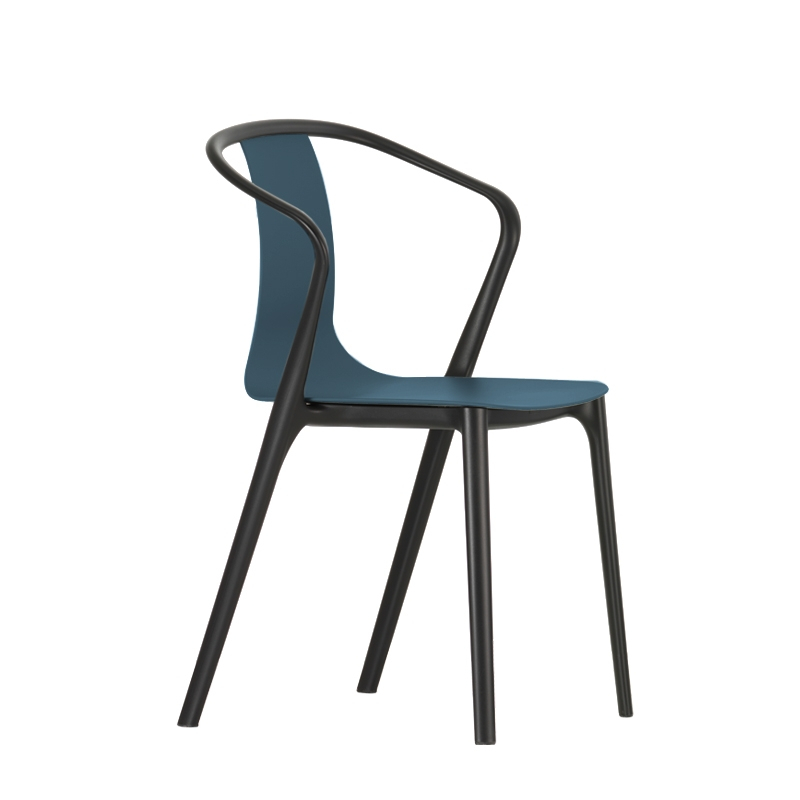Chaise BELLEVILLE ARMCHAIR plastique Bleu de mer VITRA