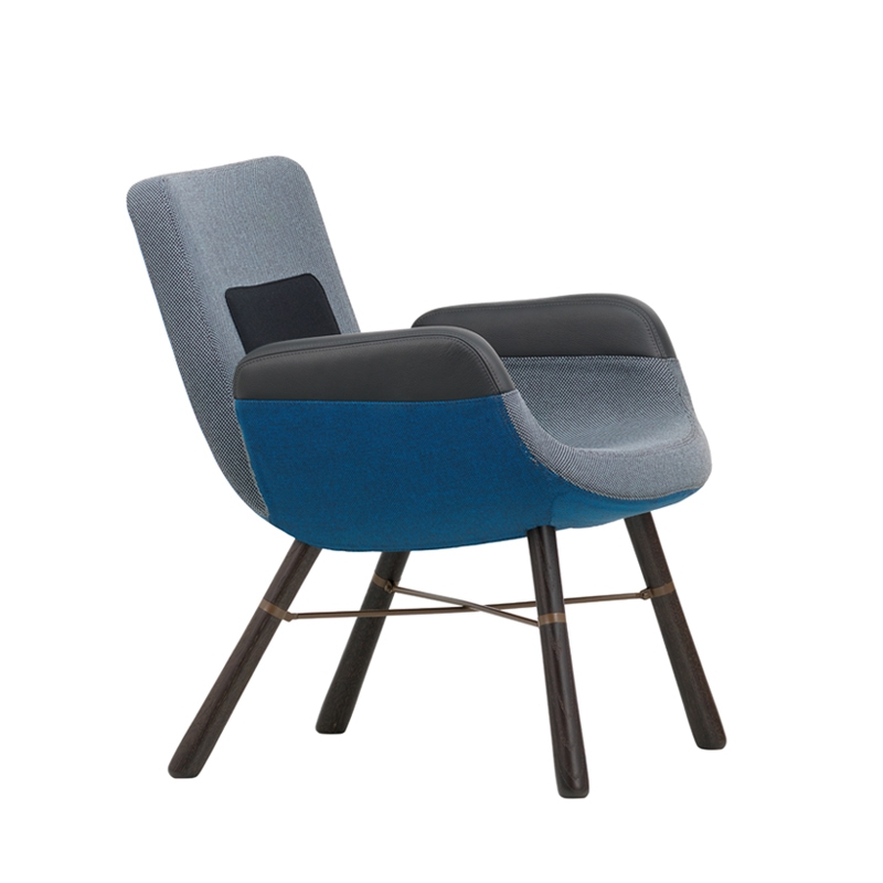 Fauteuil EAST RIVER Bleu  Pieds foncés VITRA
