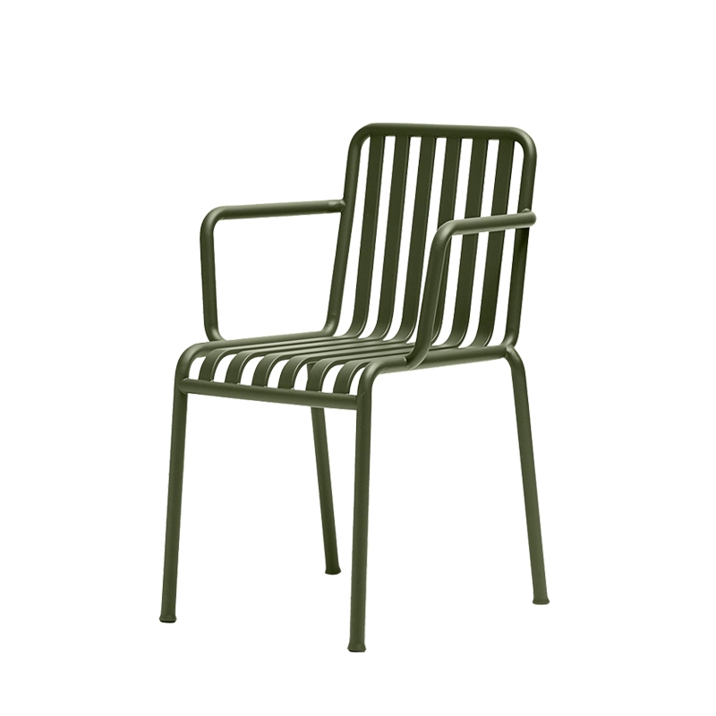 Chaise extérieur PALISSADE avec accoudoirs Vert olive HAY