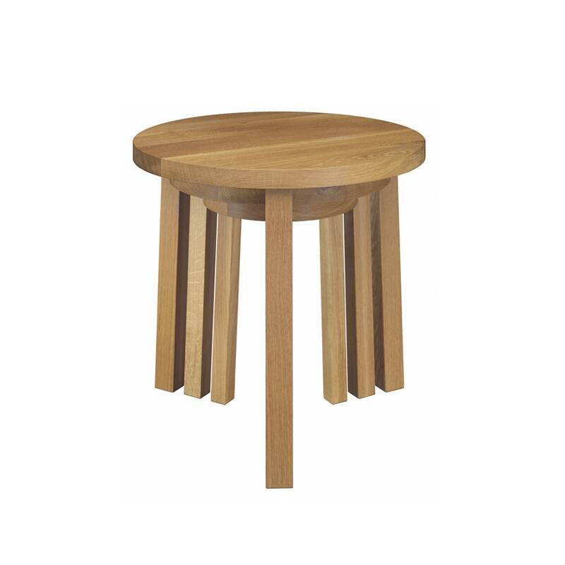 Table d'appoint guéridon Set de 3 tables empilables ALEX Chêne E15