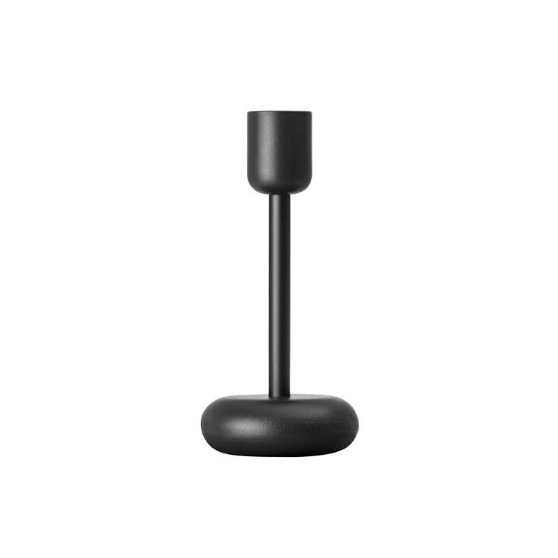 Photophore, bougeoir et bougie Bougeoir NAPPULA H 18 Gris foncé IITTALA