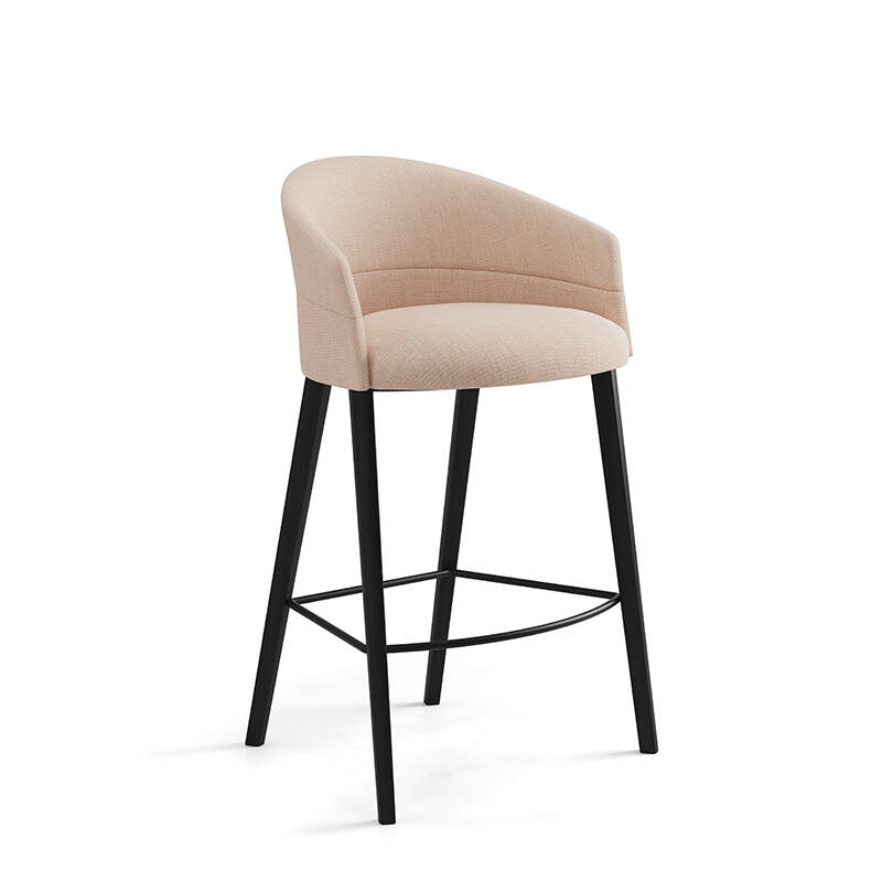 Tabouret haut COPA pieds bois Crisp 4711 VICCARBE