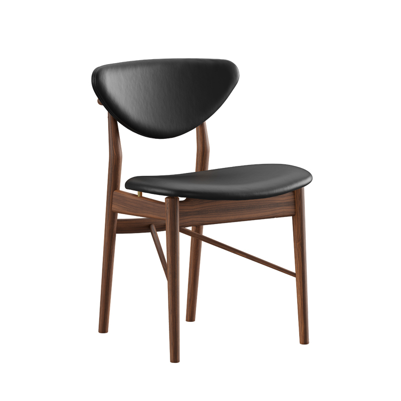Chaise 108 Cuir Cuir Vegetal noir HOUSE OF FINN JUHL