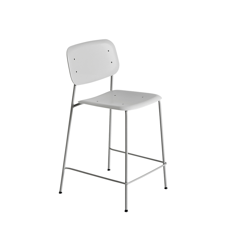 Tabouret haut SOFT EDGE 95 BAR Gris/ pieds gris HAY
