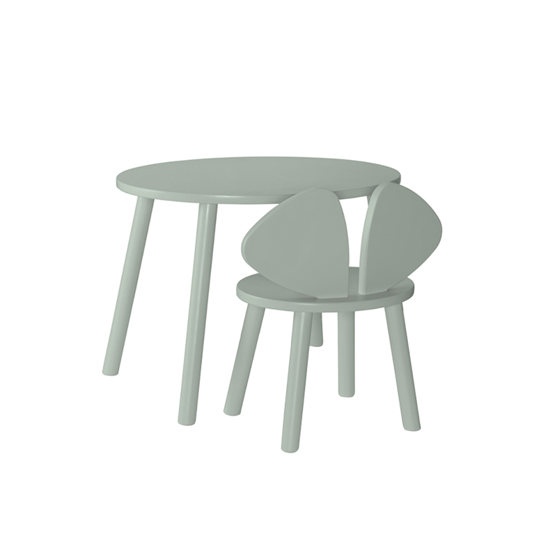 Table enfant Chaise et table MOUSE SET 2 à 5 ans Vert olive NOFRED