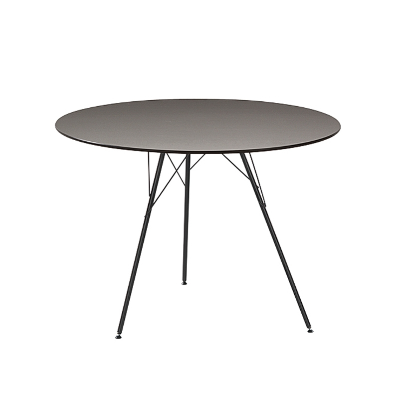 Table extérieur LEAF TABLE Ø100 Plateau gris  Pieds moka ARPER