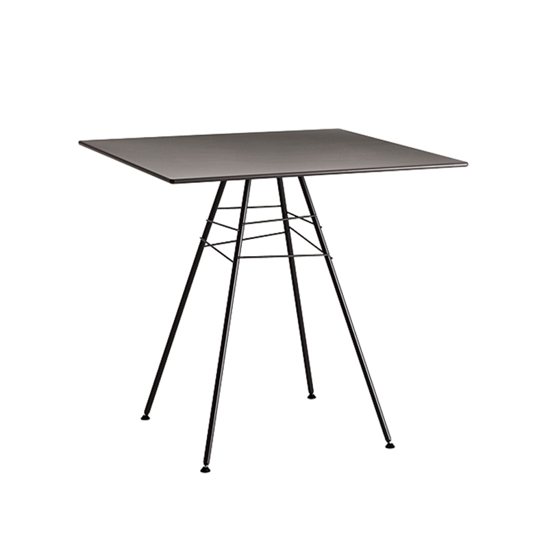 Table extérieur LEAF TABLE 79x79 Plateau gris  Pieds moka ARPER