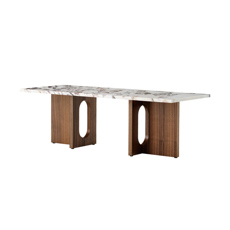 Table basse ANDROGYNE bois & pierre Marbre Calacatta Viola/ noyer AUDO COPENHAGEN