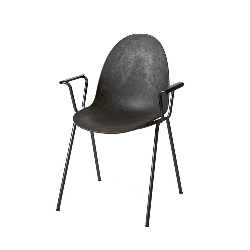 Chaise ETERNITY avec accoudoirs Coffee waste black MATER
