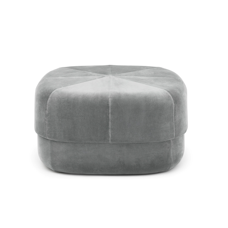 Pouf CIRCUS Large Velours gris Normann Copenhagen