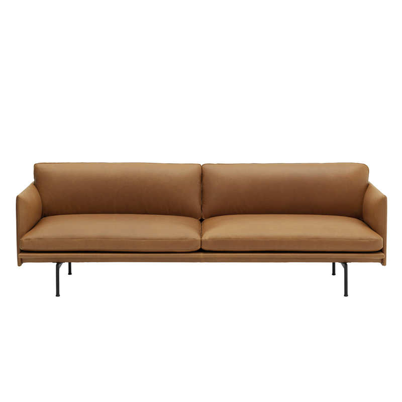 Canapé OUTLINE 3 places Cuir Cognac MUUTO
