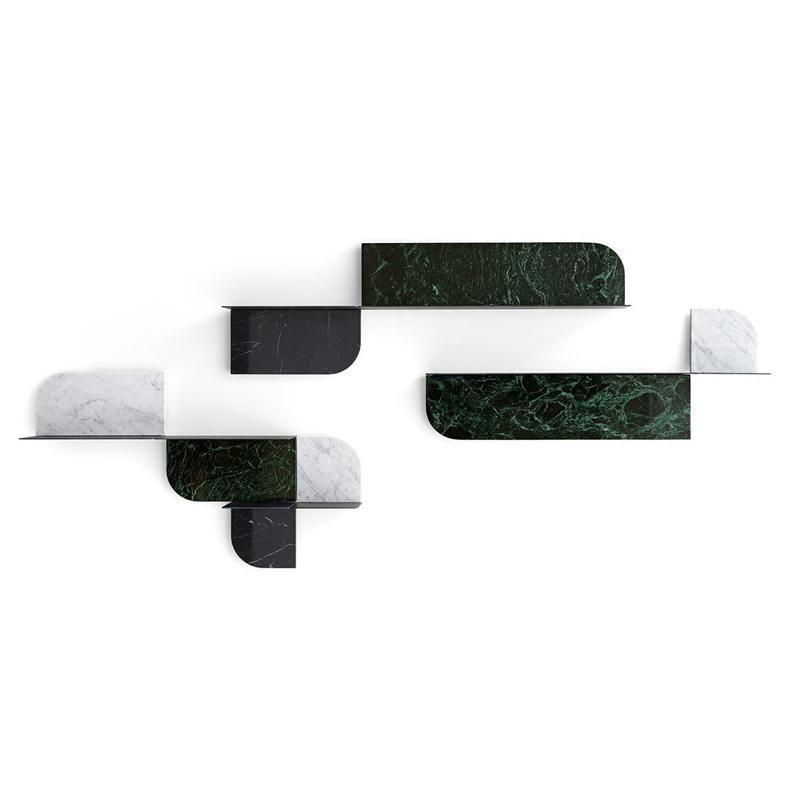 Etagère ROUNDCUT Bianco Carrara / Verde Alpi / Nero Marquina GALLOTTI & RADICE