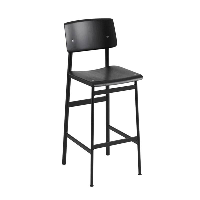 Tabouret haut LOFT BAR STOOL H75 Noir MUUTO