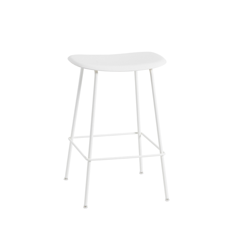 Tabouret haut FIBER BAR STOOL pieds acier Blanc MUUTO