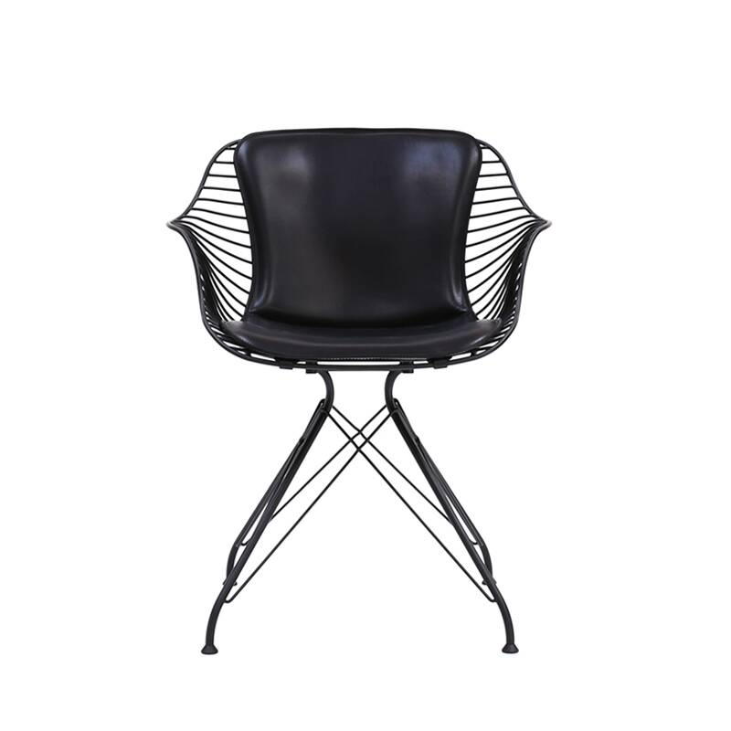 Chaise WIRE DINING CHAIR Noir/ Cuir Elegance noir OVERGAARD & DYRMAN