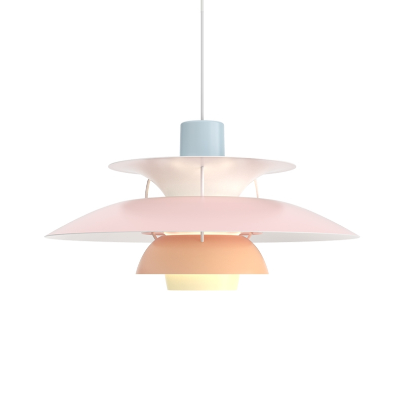 Suspension PH 5  Pastel bleu rose pêche LOUIS POULSEN