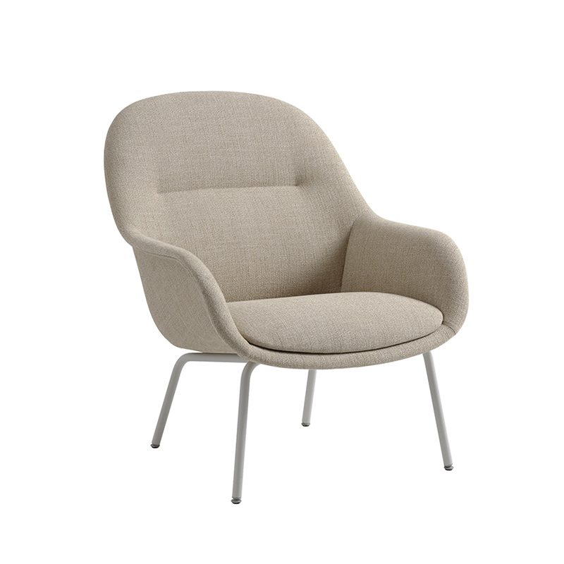 Fauteuil FIBER LOUNGE pieds acier Ecriture 240/ gris MUUTO