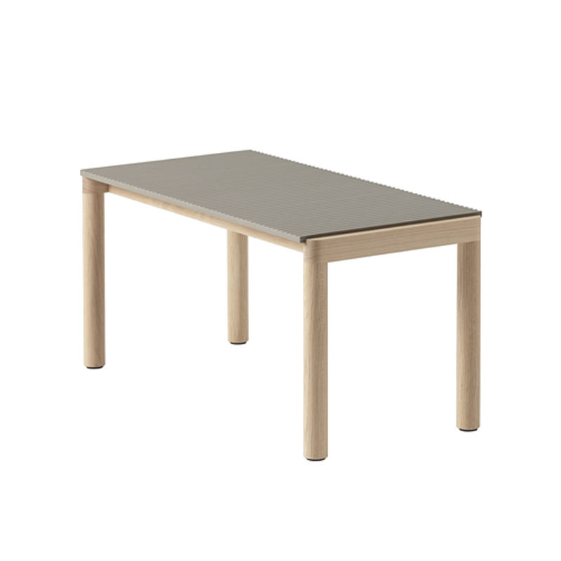Table basse COUPLE 40x84 Taupe / Chêne MUUTO