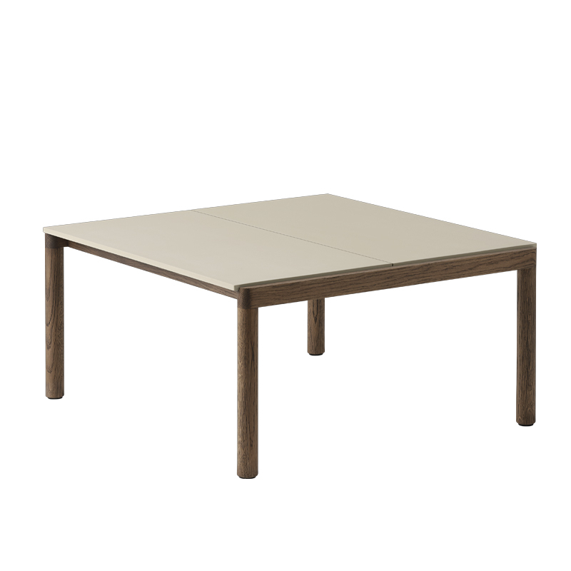 Table basse COUPLE 80x84 Sable / Chêne huilé foncé MUUTO