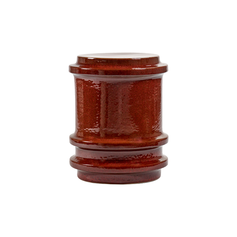 Table d'appoint guéridon PAWN GEOMETRIQUE Rouge foncé SERAX