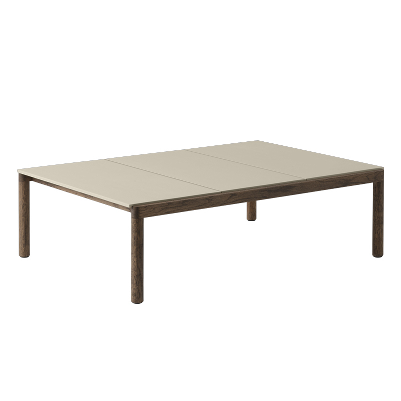 Table basse COUPLE 120x84 Sable / Chêne huilé foncé MUUTO