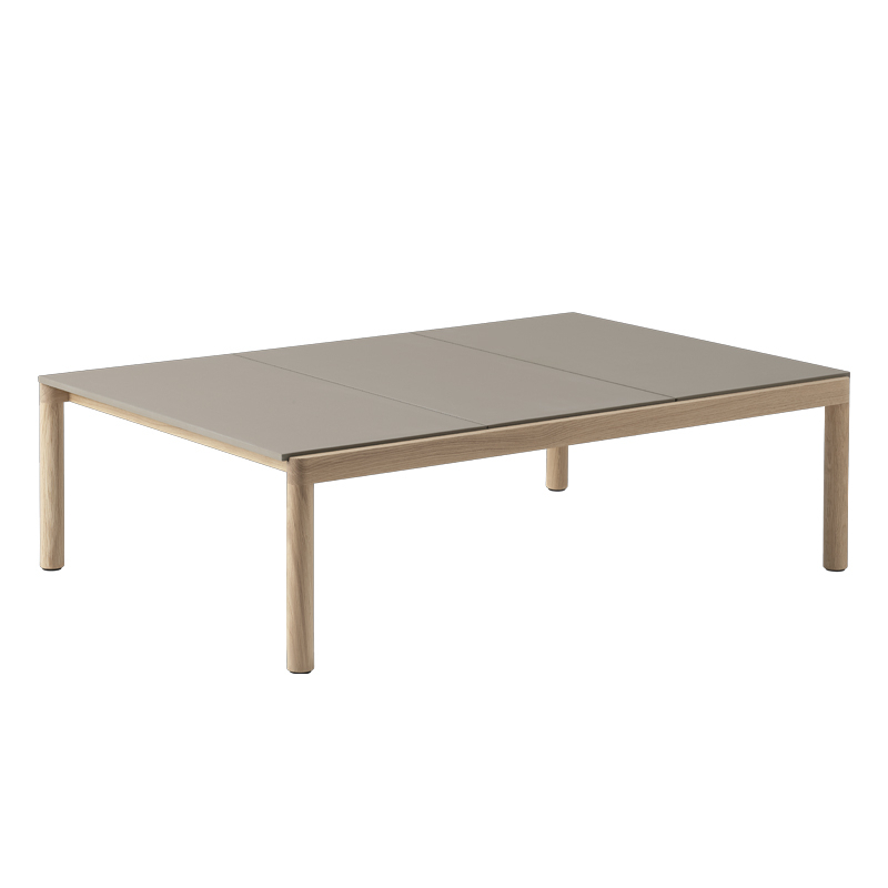 Table basse COUPLE 120x84 Taupe / Chêne MUUTO