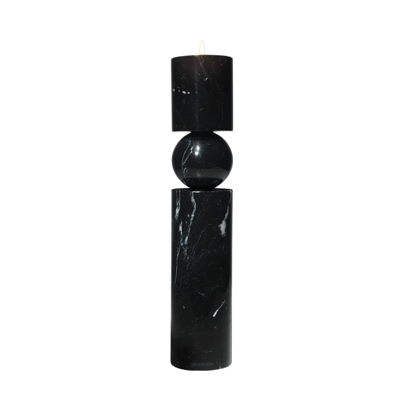 Photophore, bougeoir et bougie Chandelier FULCRUM MARBRE Large Noir LEE BROOM