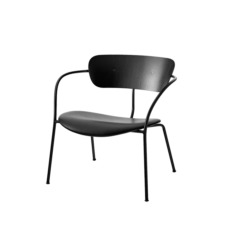 Fauteuil PAVILION AV6 Cuir Noir, détails Noir AND TRADITION