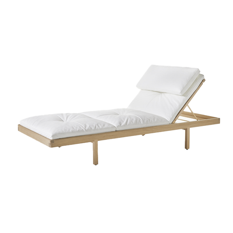 Canapé DAYBED Cuir Coach Milk/ chêne huilé effet brut BASSAMFELLOWS