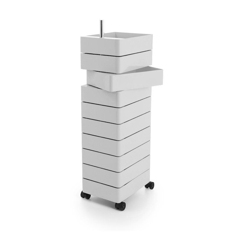 Meuble de rangement 360° 10 tiroirs Gris clair MAGIS