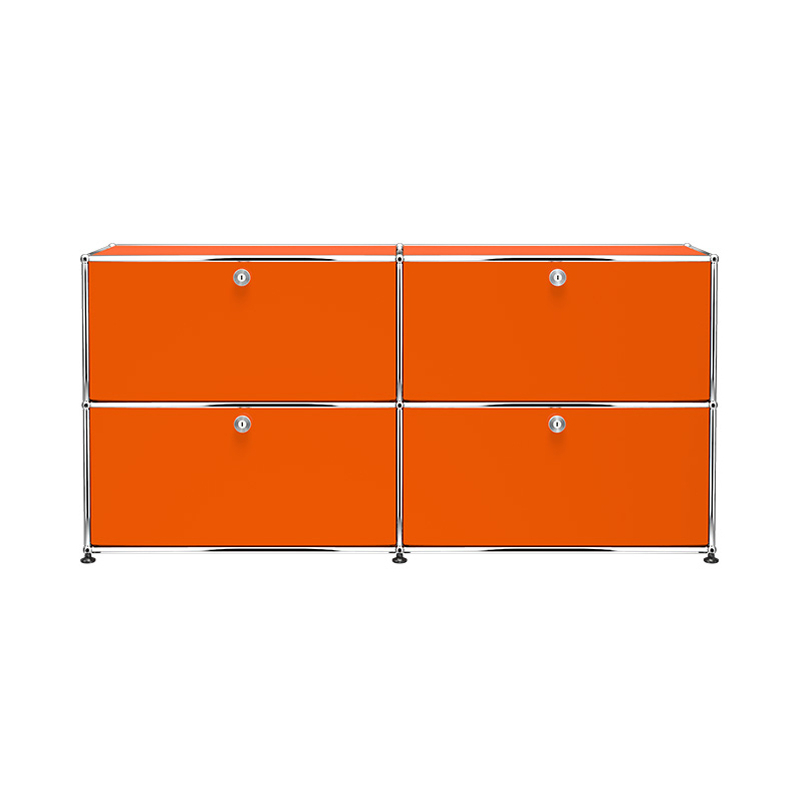 Meuble de rangement USM HALLER E2 Orange pur USM HALLER