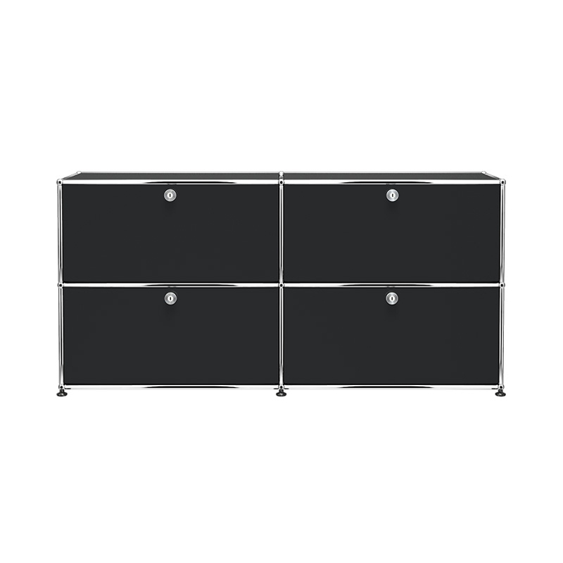 Meuble de rangement USM HALLER E2 Noir graphite USM HALLER