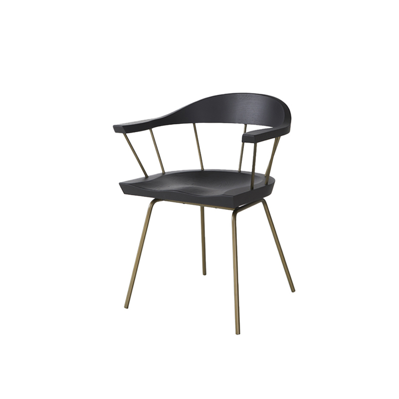 Chaise SPINDLE Frêne ébène/ bronze BASSAMFELLOWS