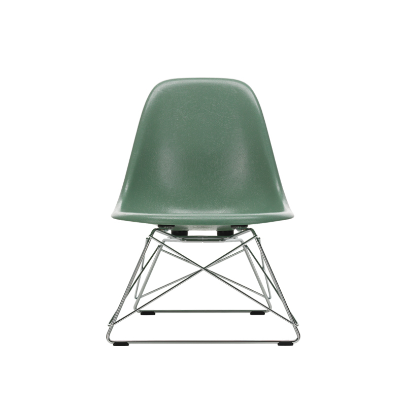 Fauteuil EAMES FIBERGLASS CHAIR LSR Vert mousse/ chromé brillant VITRA