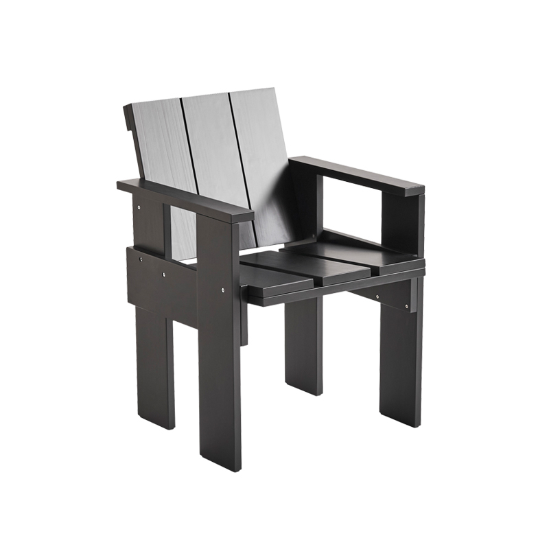 Chaise extérieur Petit fauteuil CRATE Noir HAY