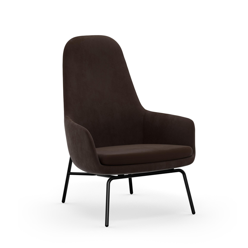 Fauteuil ERA HIGH pieds acier City Velvet 23 Normann Copenhagen