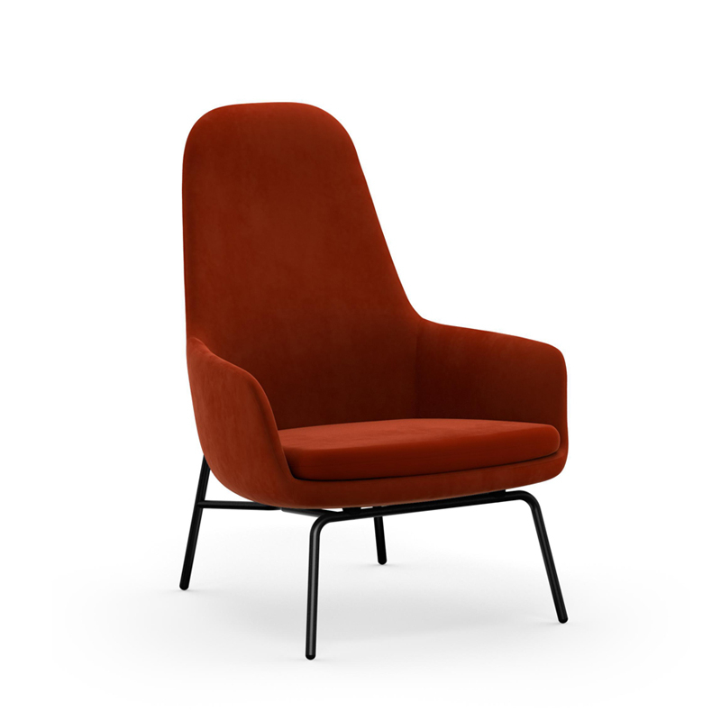 Fauteuil ERA HIGH pieds acier City Velvet 62 Normann Copenhagen