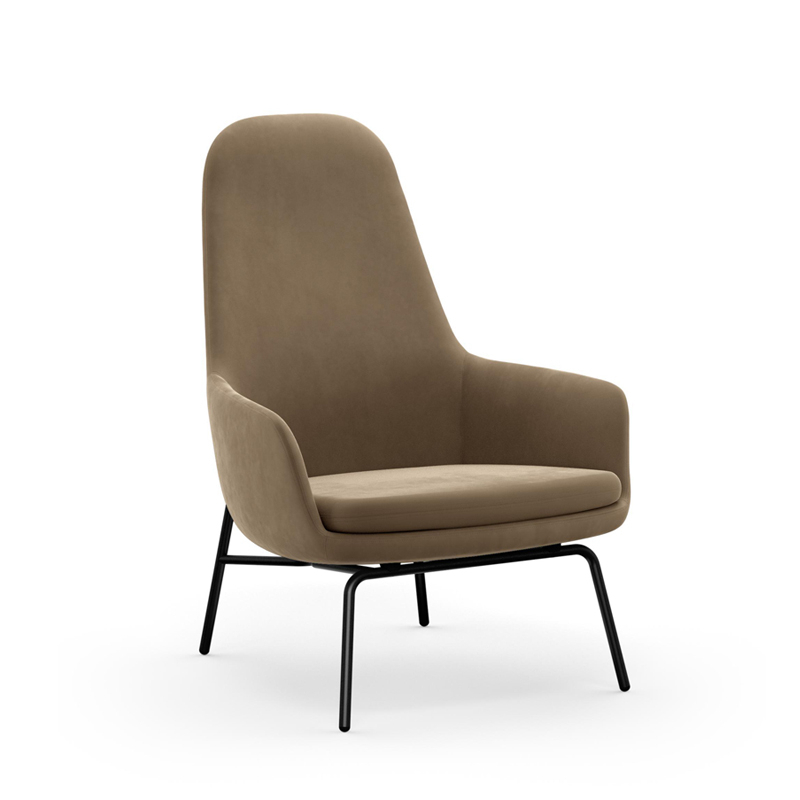 Fauteuil ERA HIGH pieds acier City Velvet 77 Normann Copenhagen