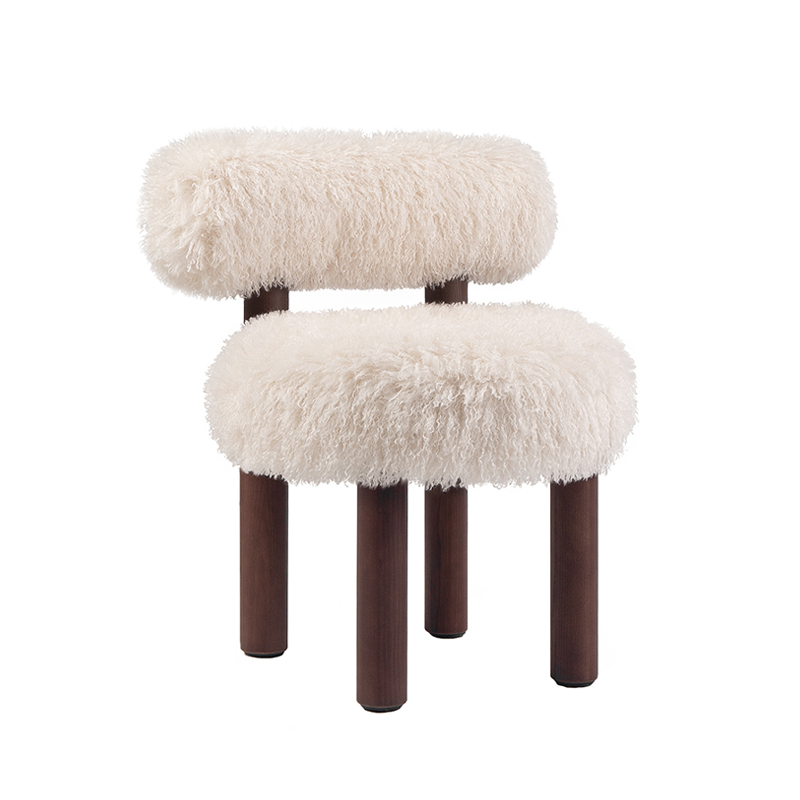 Chaise GROPIUS CS2 FLUFFY Azur cotonneux Ivoire/ frêne marron NOOM HOME