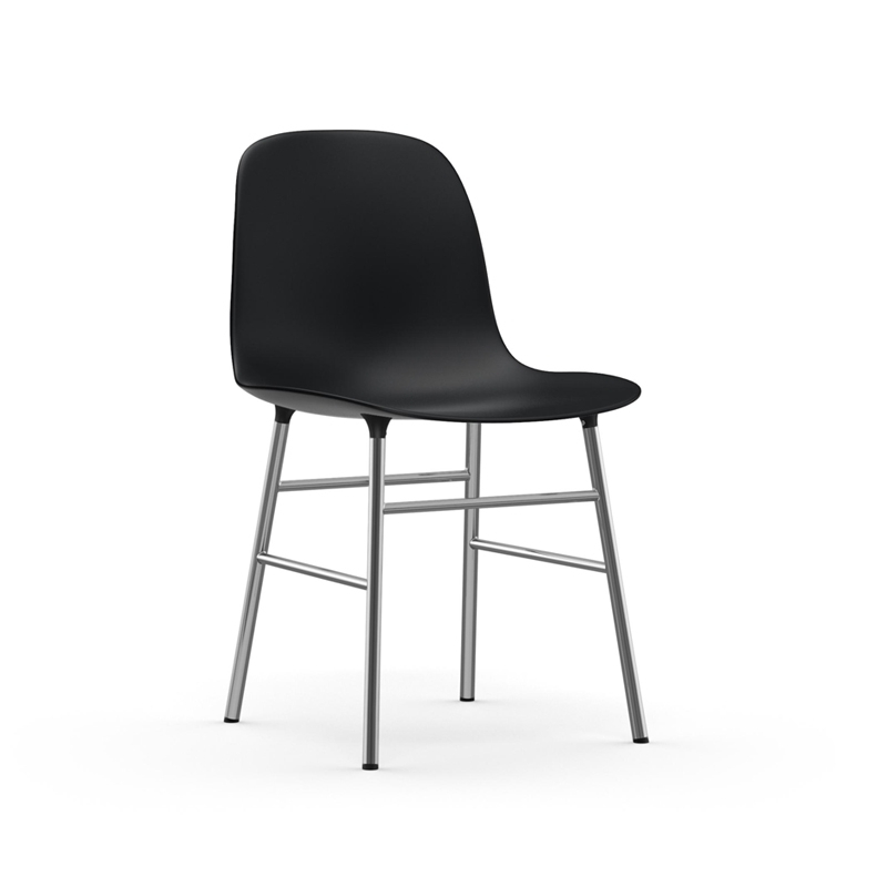 Chaise FORM CHAIR piètement chrome Noir Normann Copenhagen