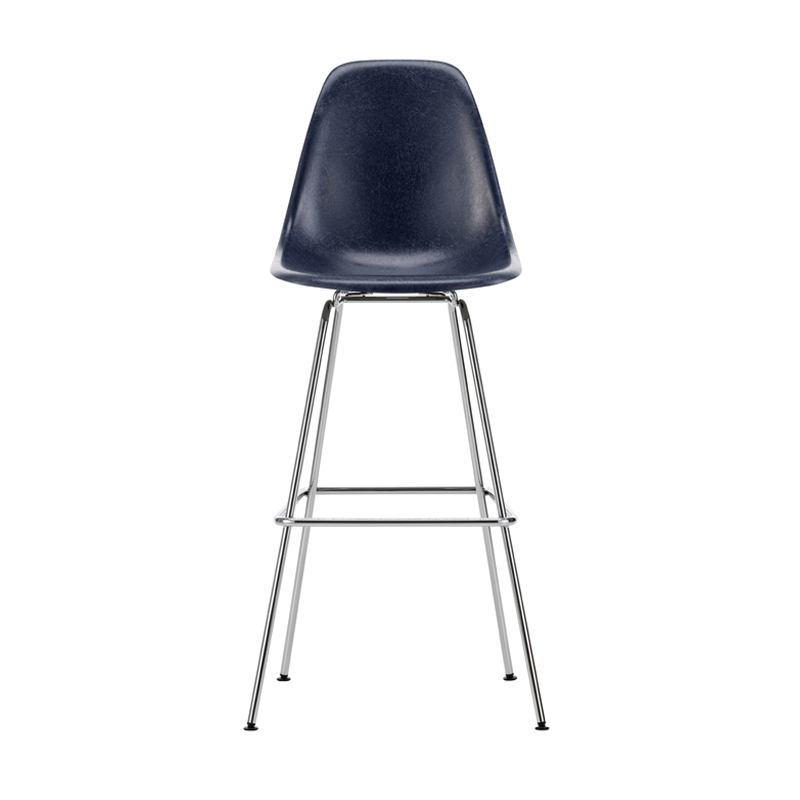Tabouret haut EAMES FIBERGLASS STOOL High Bleu marine Eames VITRA