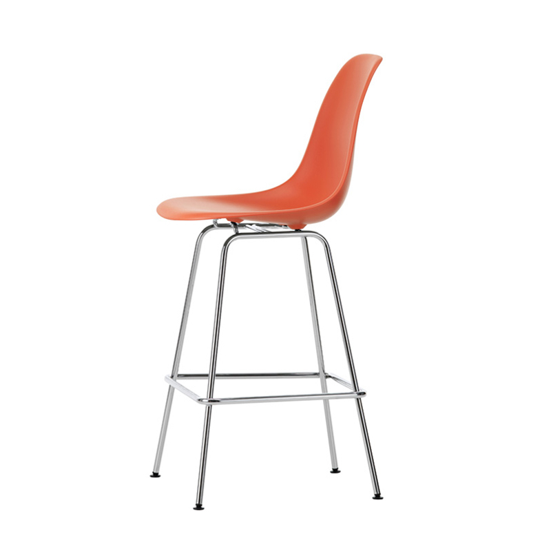 Tabouret haut EAMES PLASTIC STOOL Medium Rouge coquelicot RE VITRA