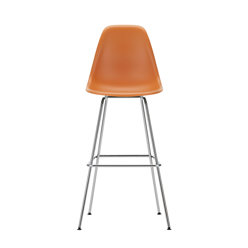 Tabouret haut EAMES PLASTIC STOOL High Orange rouille RE VITRA