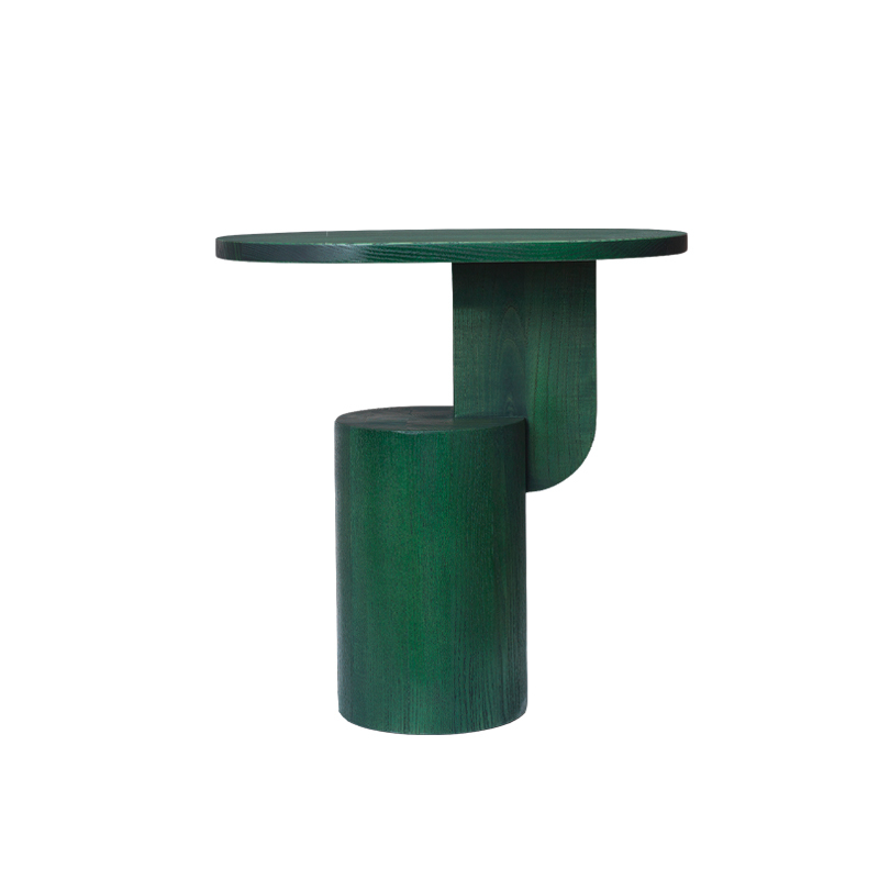 Table d'appoint guéridon INSERT Frêne teinté vert myrte FERM LIVING