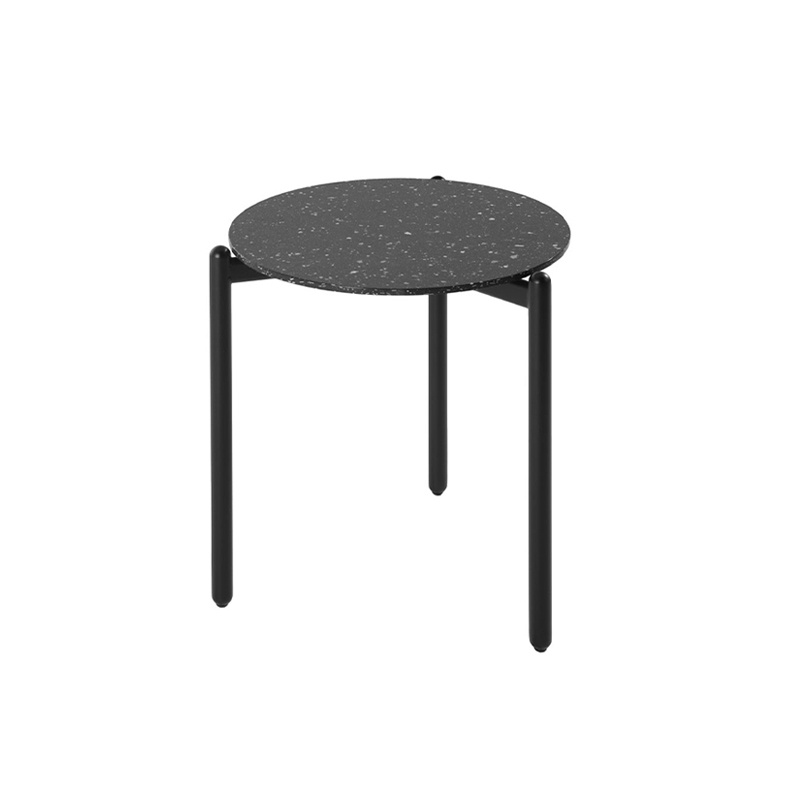 Table d'appoint guéridon UNDIQUE Terrazzo noir KARTELL