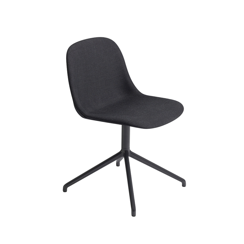 Chaise FIBER CHAIR pied central coque tissu Noir 183 MUUTO