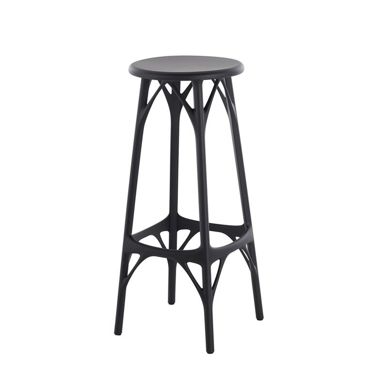 Tabouret haut A.I. STOOL LIGHT H 75 Noir KARTELL