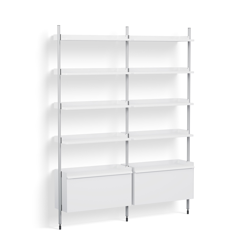Etagère PIER SYSTEM 122 Blanc/ aluminium HAY