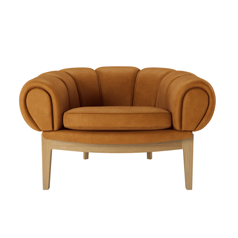 Fauteuil CROISSANT Cuir Chamois Cuoio GUBI
